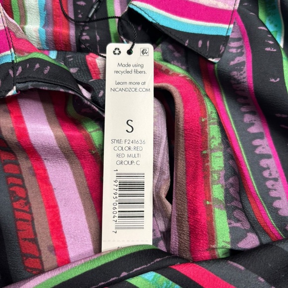 NEW NIC+ZOE Vivid Vision Button Front Business Casual Lightweight Blouse Small - Picture 7 of 13